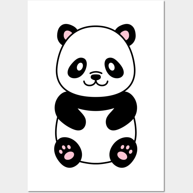 Adorable Panda Wall Art by Shapes and Colors